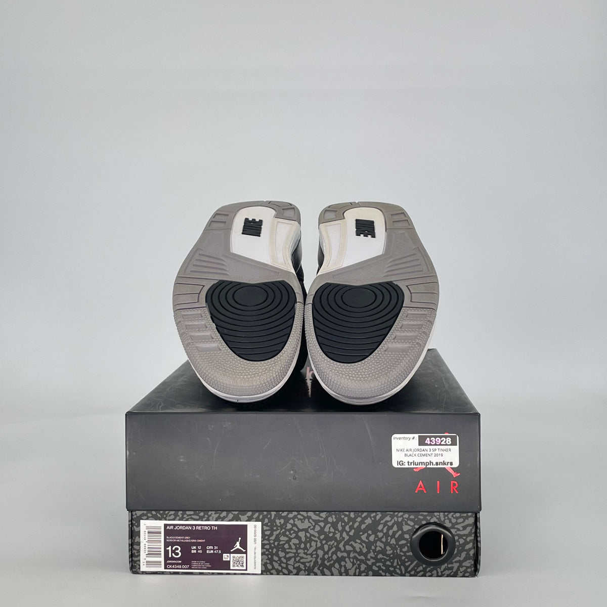 Jordan 3 Retro Tinker Black Cement Gold