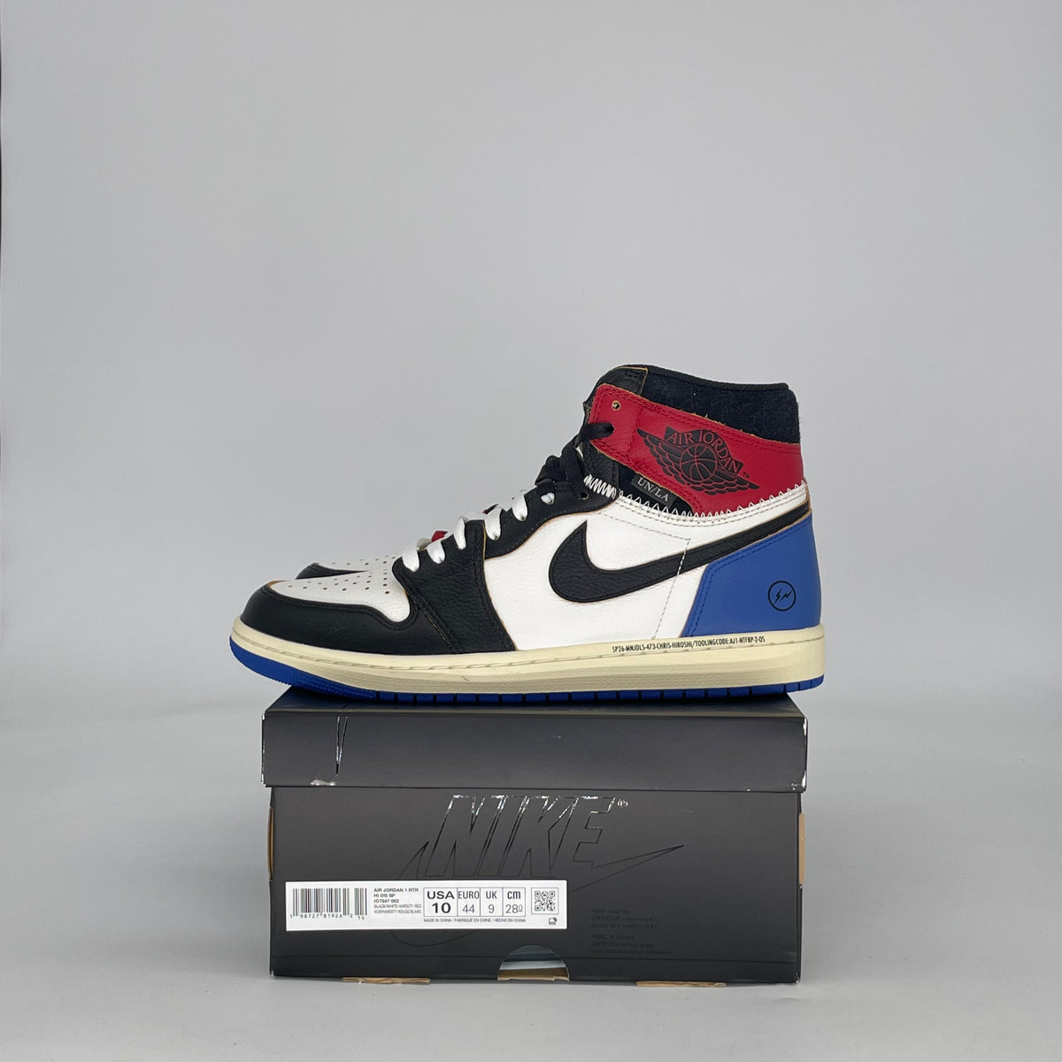 Jordan 1 Retro High OG SP Fragment x Union LA Varsity Red Sport Royal