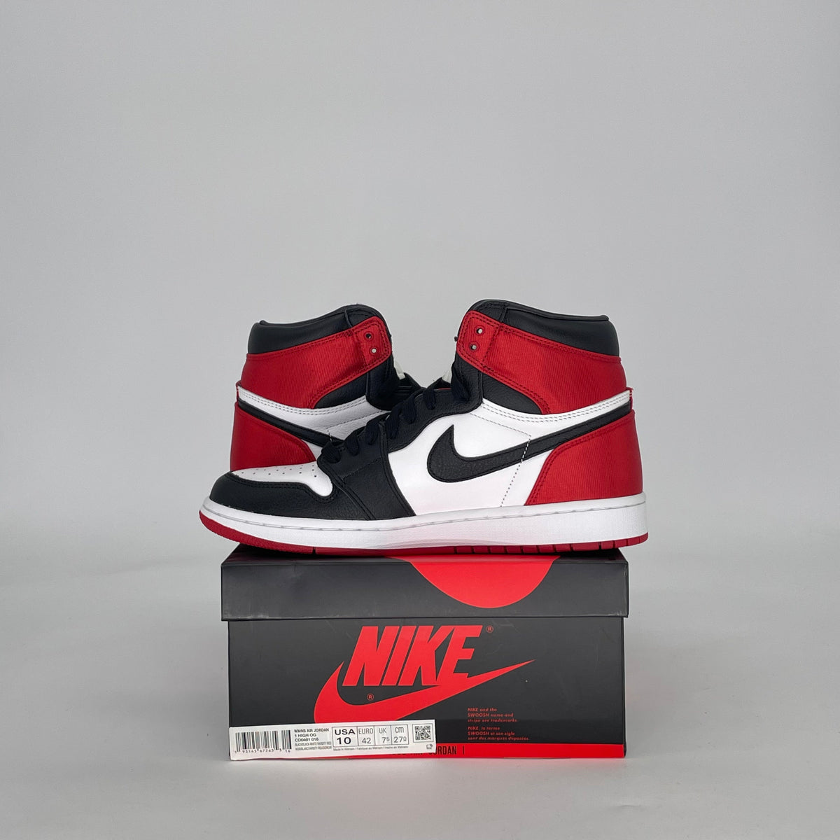 Jordan 1 Retro High Satin Black Toe (Women's)