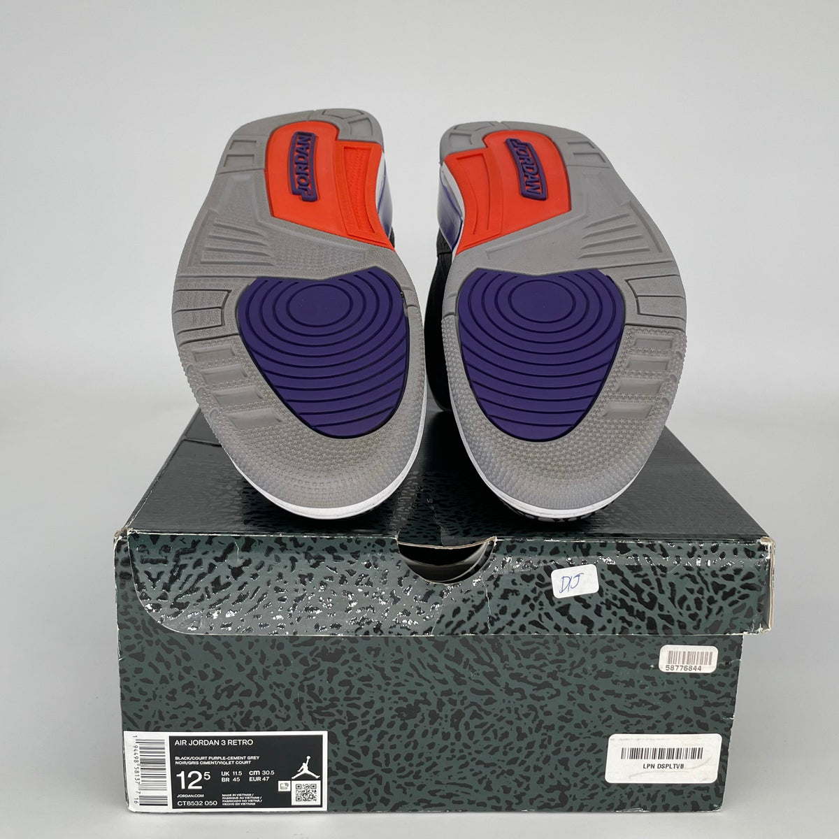 Jordan 3 Retro Black Court Purple